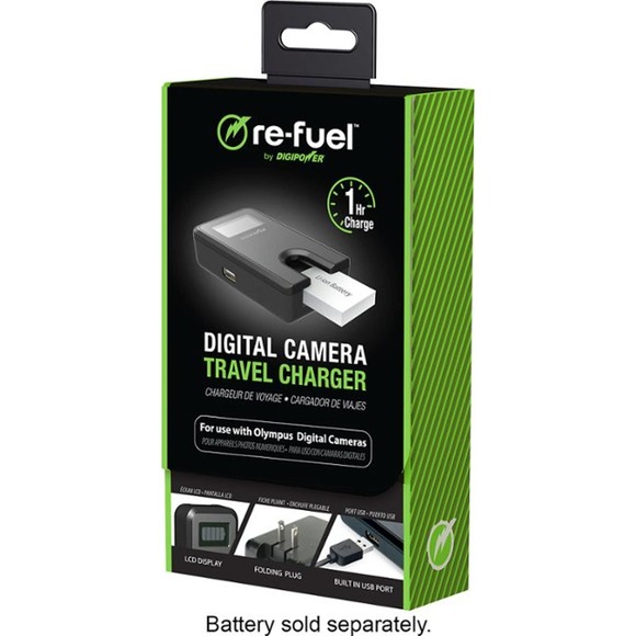 Digipower - RF-TC-55O Travel Charger for most Olympus Camera Batteries - Black - Picture 2 of 2
